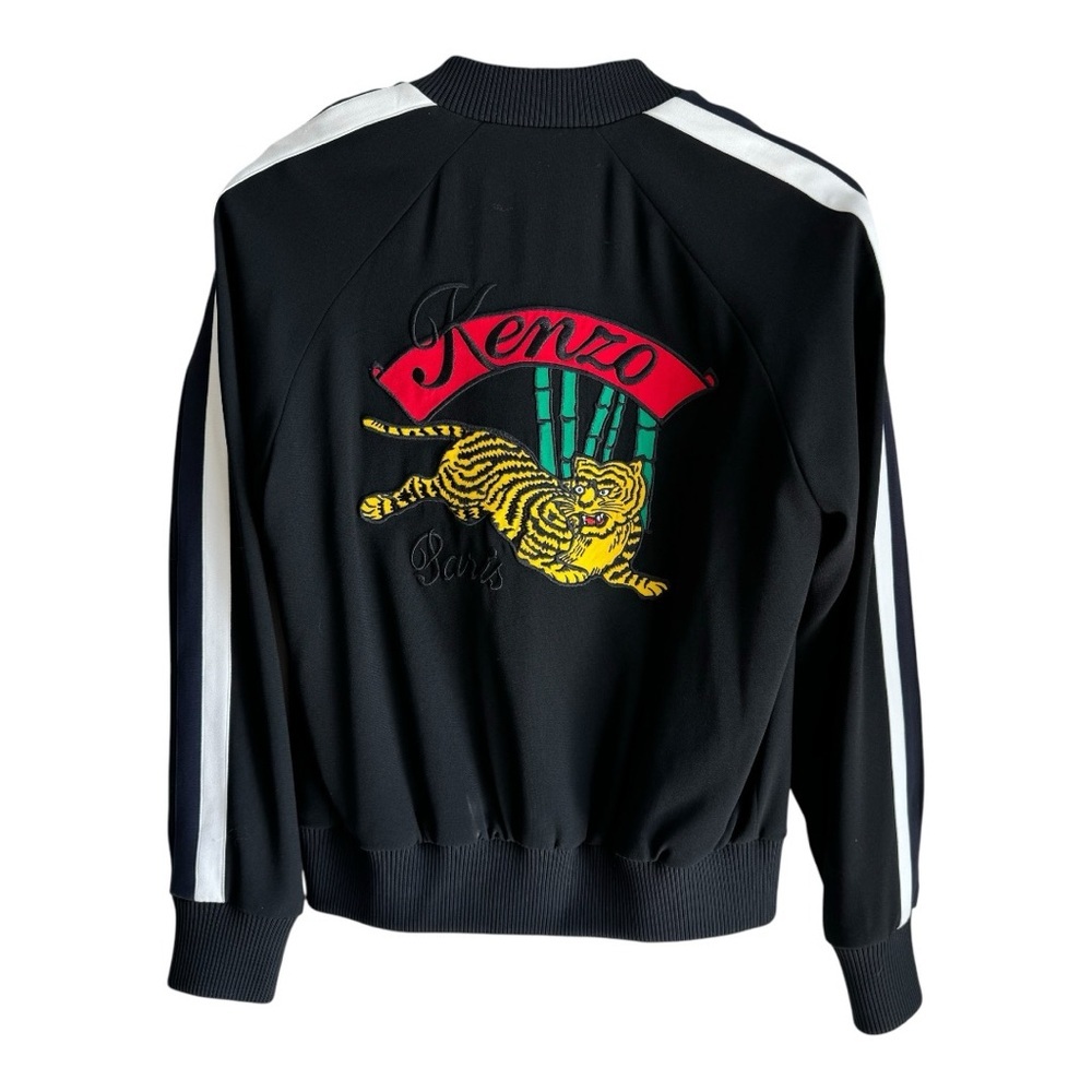 KENZO Bamboo Tiger Bomber Jacket Black / White Stripes Size Small